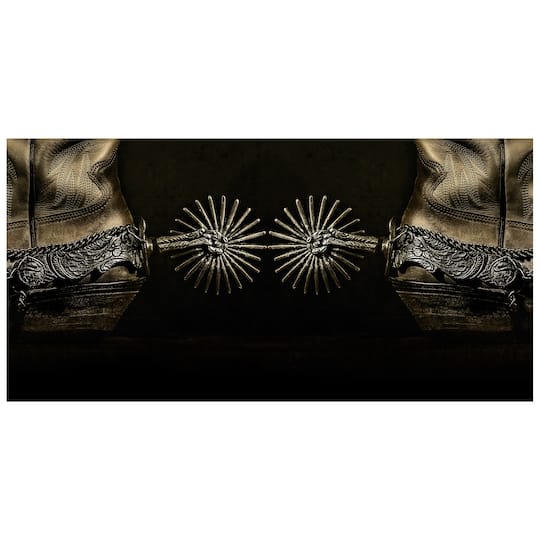 Empire Art Direct 48" x 24" Silver Spur Spiral Frameless Printed Tempered Glass Wall Art